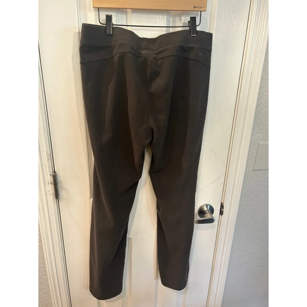 REI Fleece Pants Brown‎ Recycled Polyester Straight Leg Hiking Outdoor Trousers